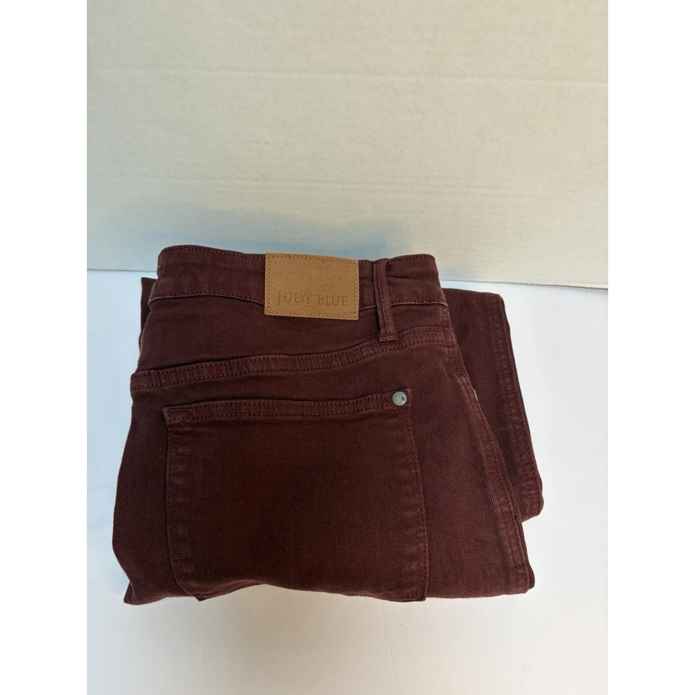 Judy Blue Hi-Rise Tummy Control Oxblood Wide Leg Crop Jean Sz 15/32 Style #88752
